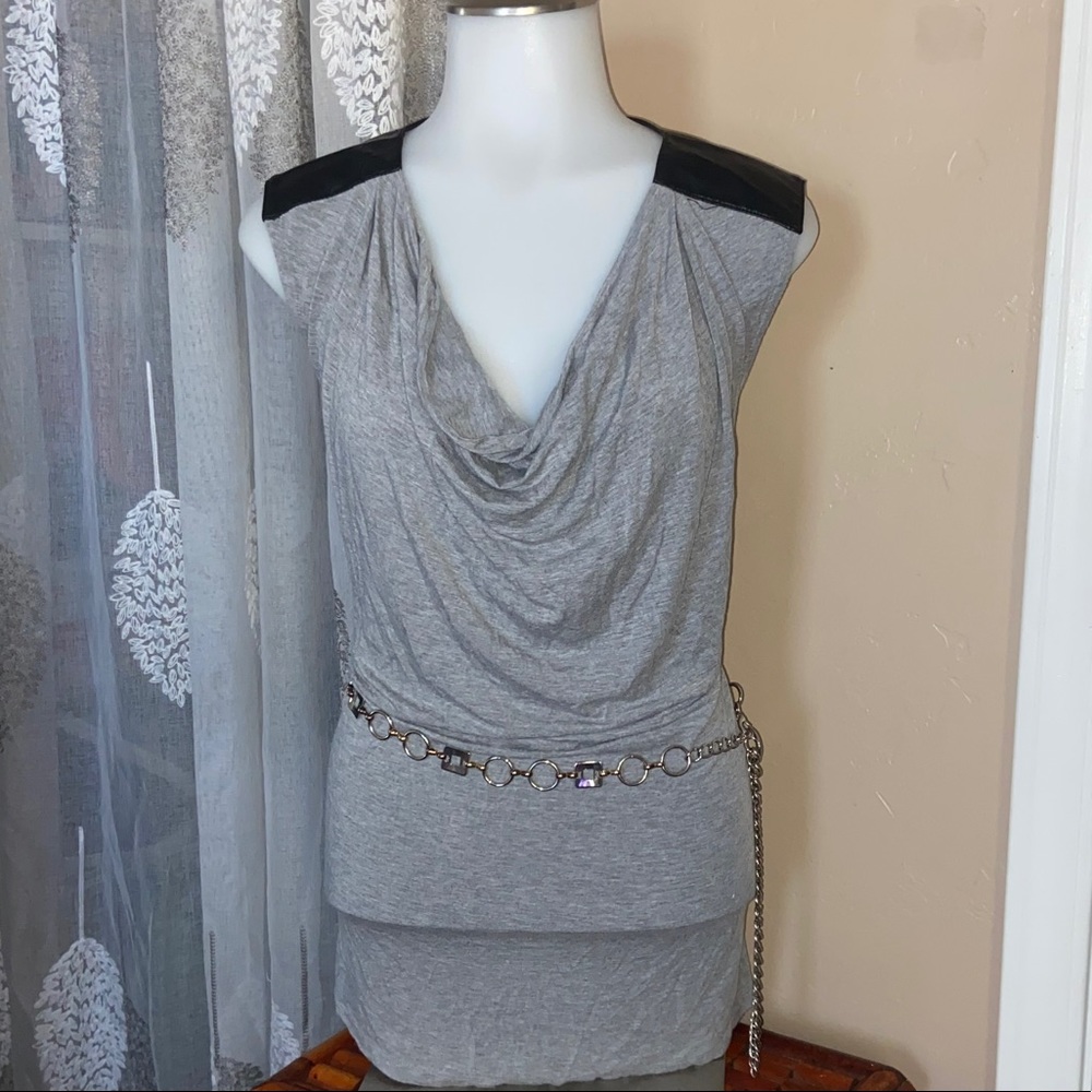 Banana Republic leather shoulder shirt size L